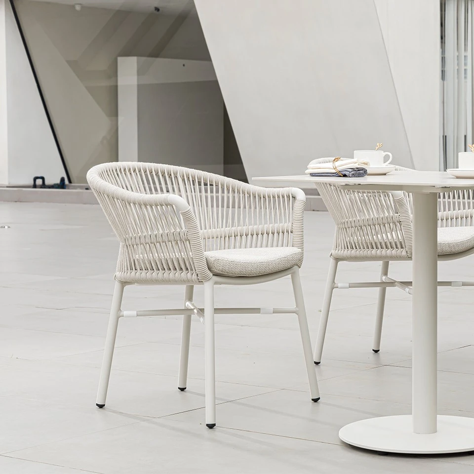 4 outdoor woven rope chairs china